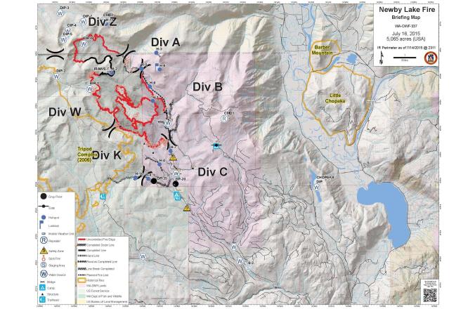 Newby Lake Fire Briefing Map July 16 2015